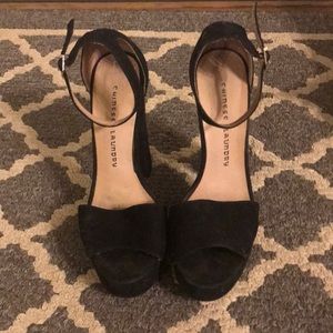 Black Chinese Laundry ankle strap heels